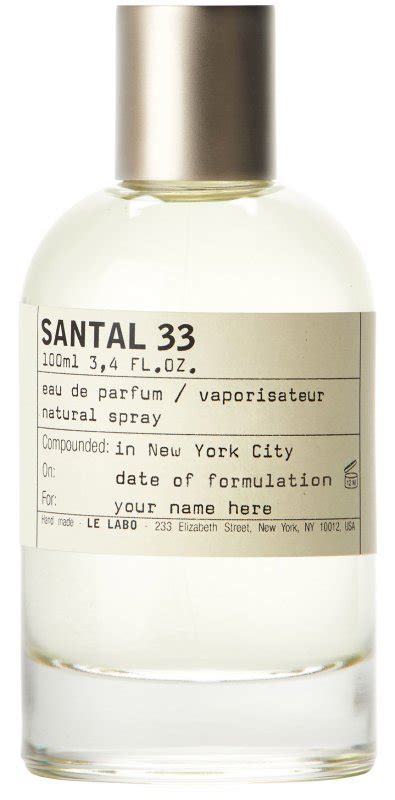 santal 33 ingredients.